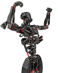 mega black robot super drone in a white background
