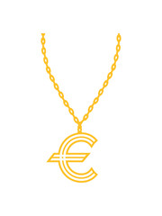 geld halskette schmuck gold euro europa symbol zeichen reich million&auml;r reichtum sparen w&auml;hrung verdienen finanzstark stinkreich profit logo design gangster rapper