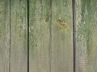 green rough wood planks with old paint