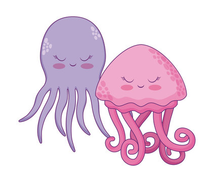 Cute Jellyfish With Octopus