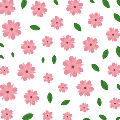 Obraz premium beautiful flowers and leafs pattern