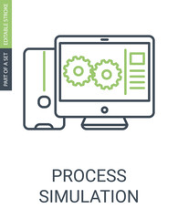 Process Simulation Simple Icon with Editable Stroke
