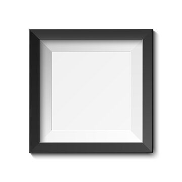 Realistic blank photo frame isolated on white background, vector illustration