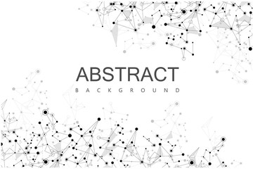 White global communication background with grey abstract network pattern.