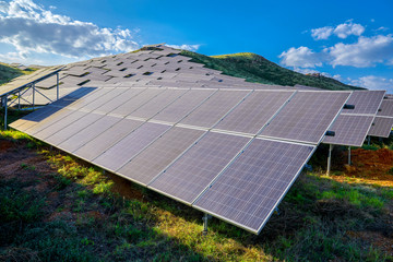 Solar photovoltaic panel base built on the mountain