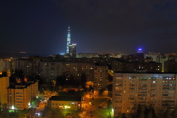 night lights city urban summer