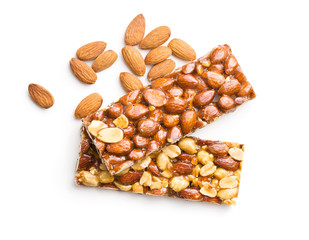 Sweet nut bars with honey.