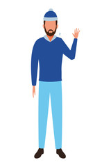 man wearing winter clothes