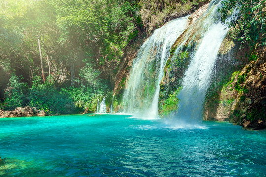 Waterfall, Chiflon Cascades, Chiapas, Mexico