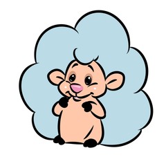 Lamb cartoon illustration isolated image 