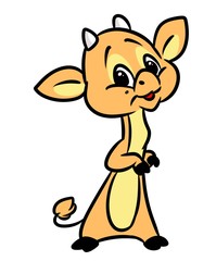 Little calf smile good character coloring page cartoon illustration isolated image