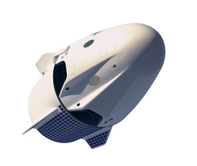 First Commercial Spacecraft Isolated On White Background