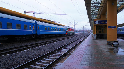 Naklejka premium train rails subway car