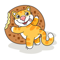 Vector stickers Stickers Funny Cat for Social Media, Messengers and for print