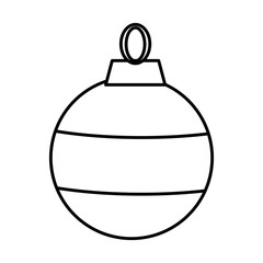 Christmas ball icon black and white