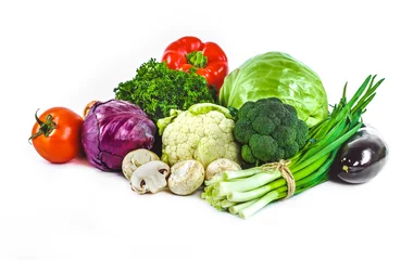 Foto op Canvas Fresh vegetables isolated on a white background. © bukhta79