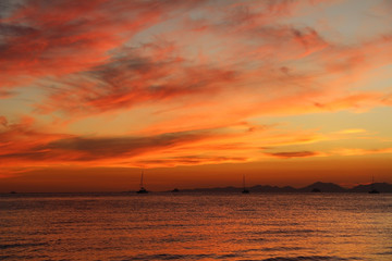 Beautiful view of the Andaman Sea at sunset. Thailand.