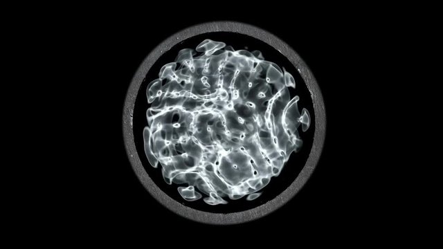 sound waves on water resulting from vibration. Cymatics science of sounds