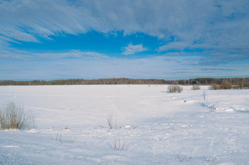 blue sky in beauty winter day