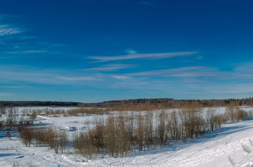 blue sky in beauty winter day