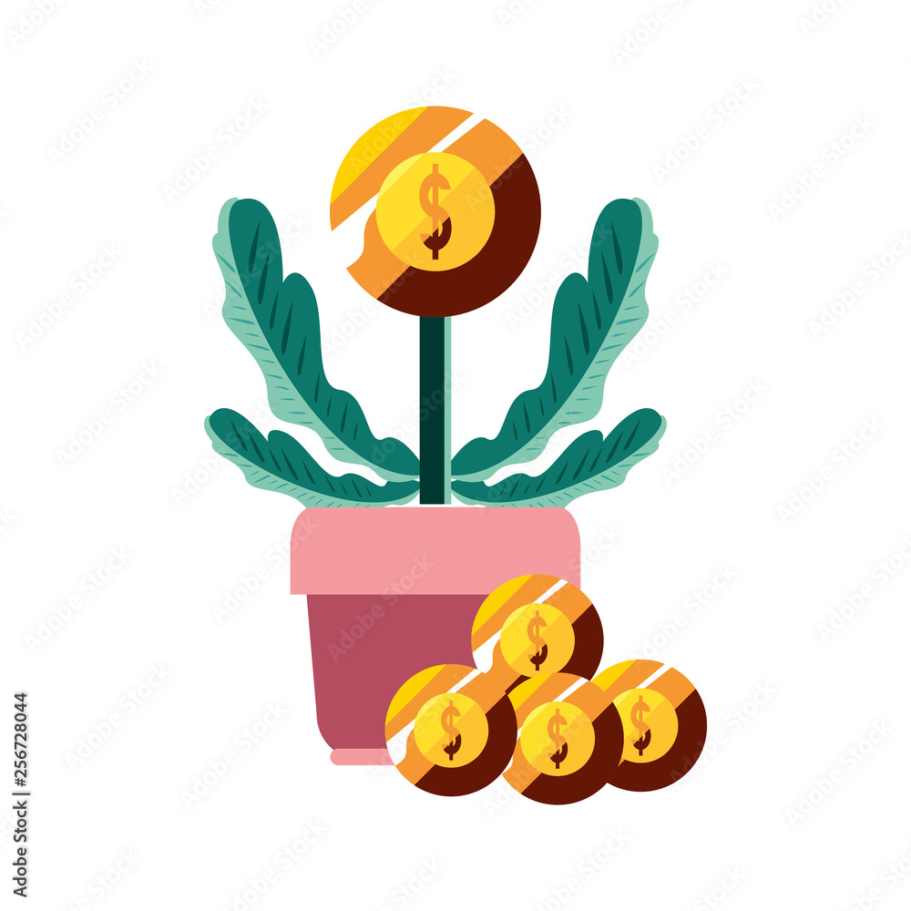 Canvas Prints potted plant coin money