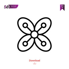 Outline abundance icon isolated on white background. Popular icons for 2019 year. symbols-set. Graphic design, mobile application, logo, user interface. EPS 10 format vector