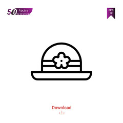 Outline hat icon. hat icons vector isolated on white background. Popular icons for 2019 year. Graphic design, mobile application, logo, user interface. EPS 10 format vector