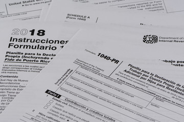 Obraz premium Formularze zeznania podatkowego US Internal Revenue Service