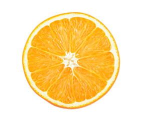 orange fruit slice isolated on white background