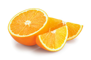 orange fruit slice isolated on white background