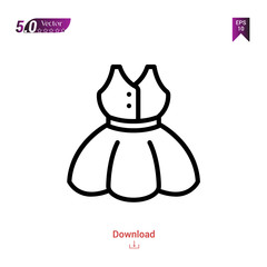 Outline dress icon. dress icons vector isolated on white background. Popular icons for 2019 year. Graphic design, mobile application, logo, user interface. EPS 10 format vector