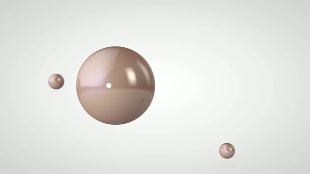 3D animation of falling of many different colors of balls.a ball and collision of small