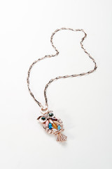 Necklace on white background