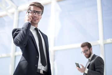 modern businessman talking on a mobile phone