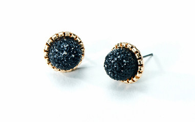 Jewelry earrings on white