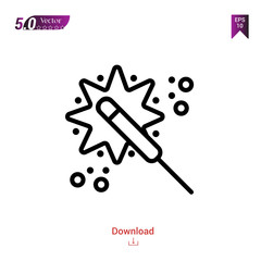 Outline firecracker icon isolated on white background. Popular icons for 2019 year. holiday-compilation. Graphic design, mobile application, logo, user interface. EPS 10 format vector