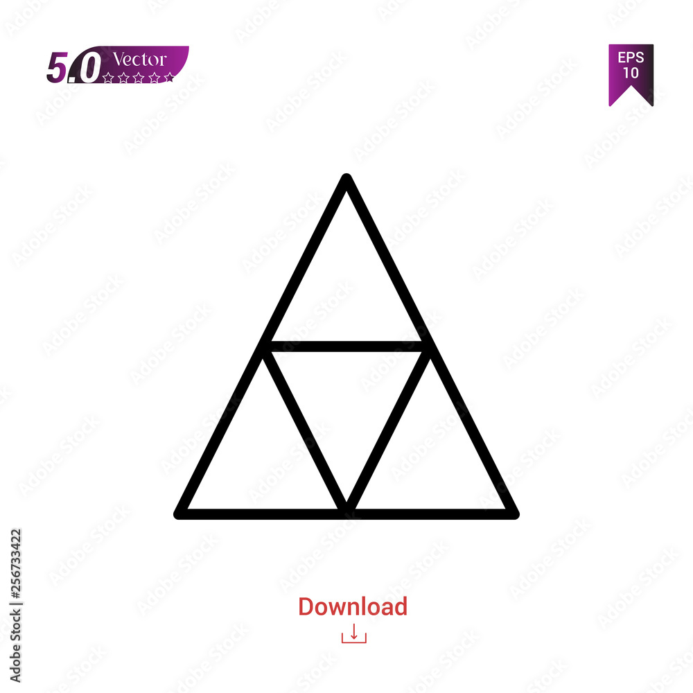 Poster outline pyramid icon. pyramid icon vector isolated on white background. best modern. graphic design,