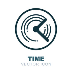 Time. Time flow flat icon. Clock vector illustration. Express service logo.