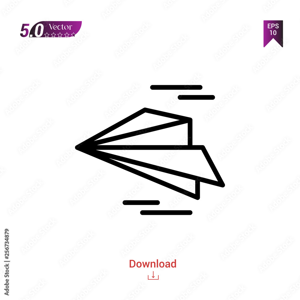 Poster outline paper-plane web-design icon vector isolated on white background. best modern. graphic design