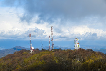 mountain landscape view haughtily at cloud level far