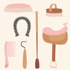 Horse riding equipment set