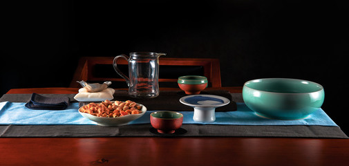 Tableware and snacks for tea
