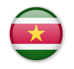 Suriname flag round bright icon vector Illustration