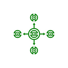 Appearance, aspect, design, eye, look, view, creative vision green color icon