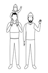men and child avatar black and white