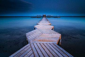 Hexagonal pier of Santiago de la Ribera, Murcia, Spain