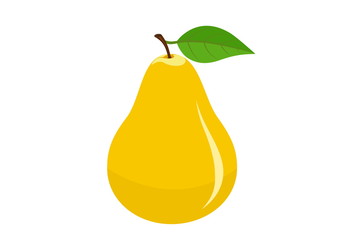 yellow pear with leaf