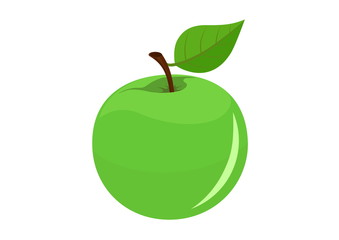 green apple with leaf
