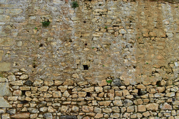 palace wall stone wall texture. water corrugated stone wall