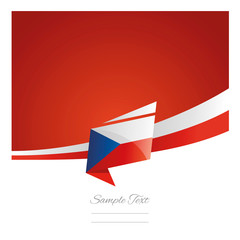 New abstract Czech Republic flag ribbon origami red background vector